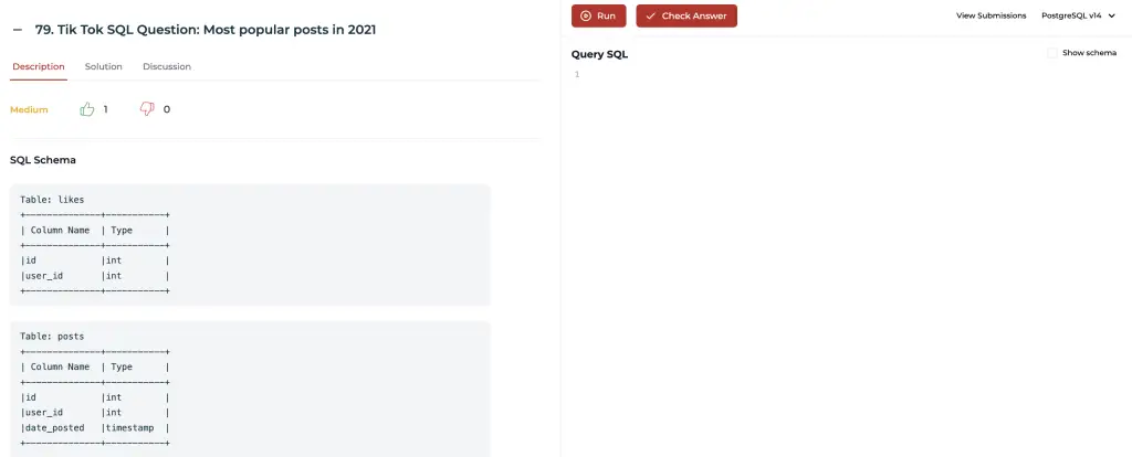 Tik Tok SQL Interview Question